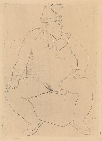 Seated Saltimbanque, Pablo Picasso (Spanish, Malaga 1881–1973 Mougins, France), Drypoint