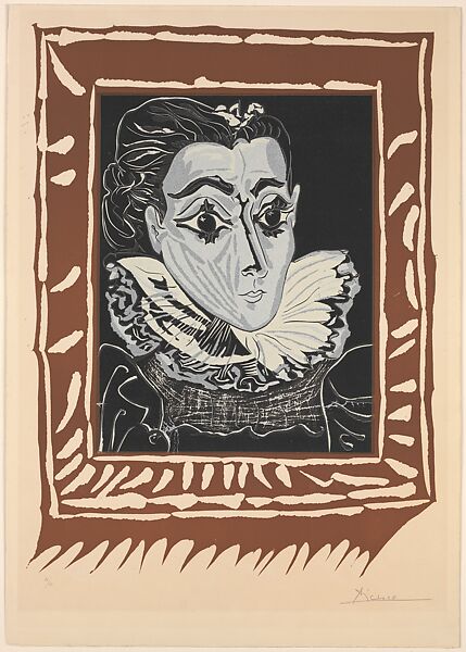 Jacqueline with a Ruff, Pablo Picasso (Spanish, Malaga 1881–1973 Mougins, France), Linoleum cut 