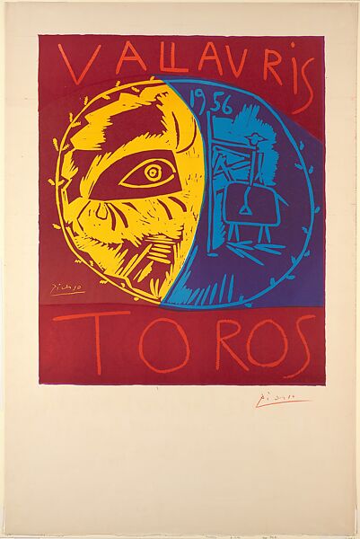 Bulls in Vallauris 1956, Pablo Picasso (Spanish, Malaga 1881–1973 Mougins, France), Linoleum cut 
