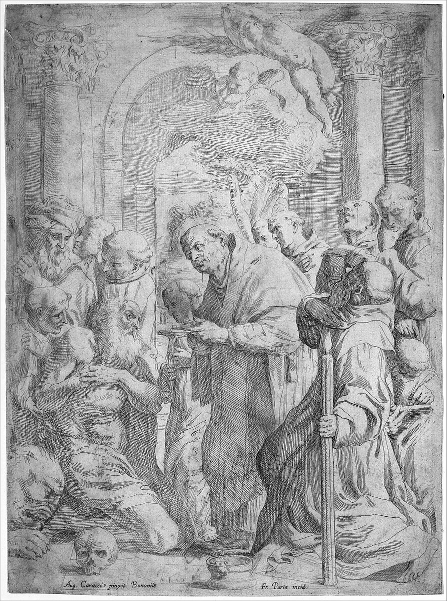 The Last Communion of Saint Jerome, François Perrier (French, Saint-Jean-du-Losne/Mâcon 1584–1650 Paris), Etching 