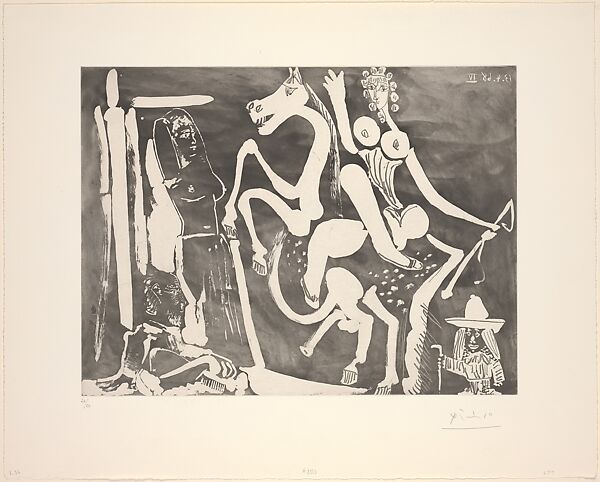 Painter and Model, from 347 Suite, Pablo Picasso (Spanish, Malaga 1881–1973 Mougins, France), Aquatint and etching 