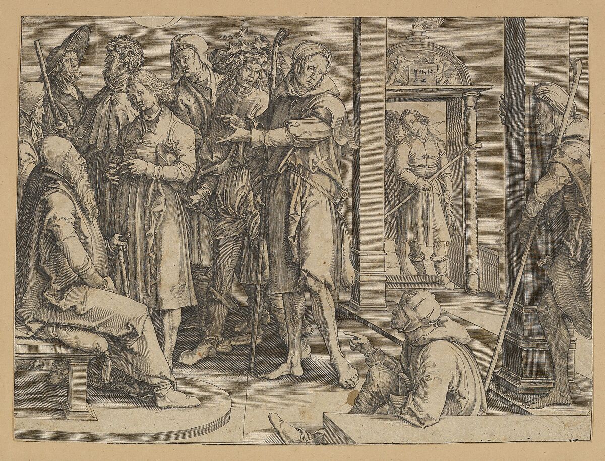 Joseph Interpreting His Dreams to Jacob (copy), After Lucas van Leyden (Netherlandish, Leiden ca. 1494–1533 Leiden), Engraving 