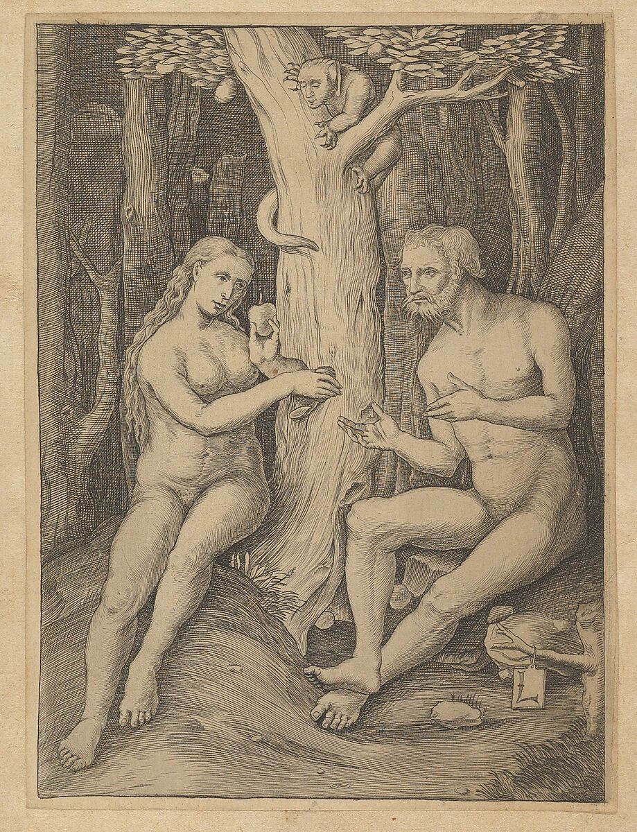 Adam and Eve, After Lucas van Leyden (Netherlandish, Leiden ca. 1494–1533 Leiden), Engraving 