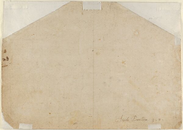 Seated Male Nude (Study for the Martyrdom of St. Lawrence), Bronzino (Agnolo di Cosimo di Mariano) (Italian, Monticelli 1503–1572 Florence), Black chalk, glued onto secondary support