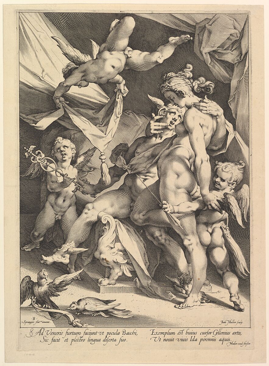 Venus and Mercury, Jan Muller (Netherlandish, Amsterdam 1571–1628 Amsterdam), Engraving; New Holl.'s second state of four 