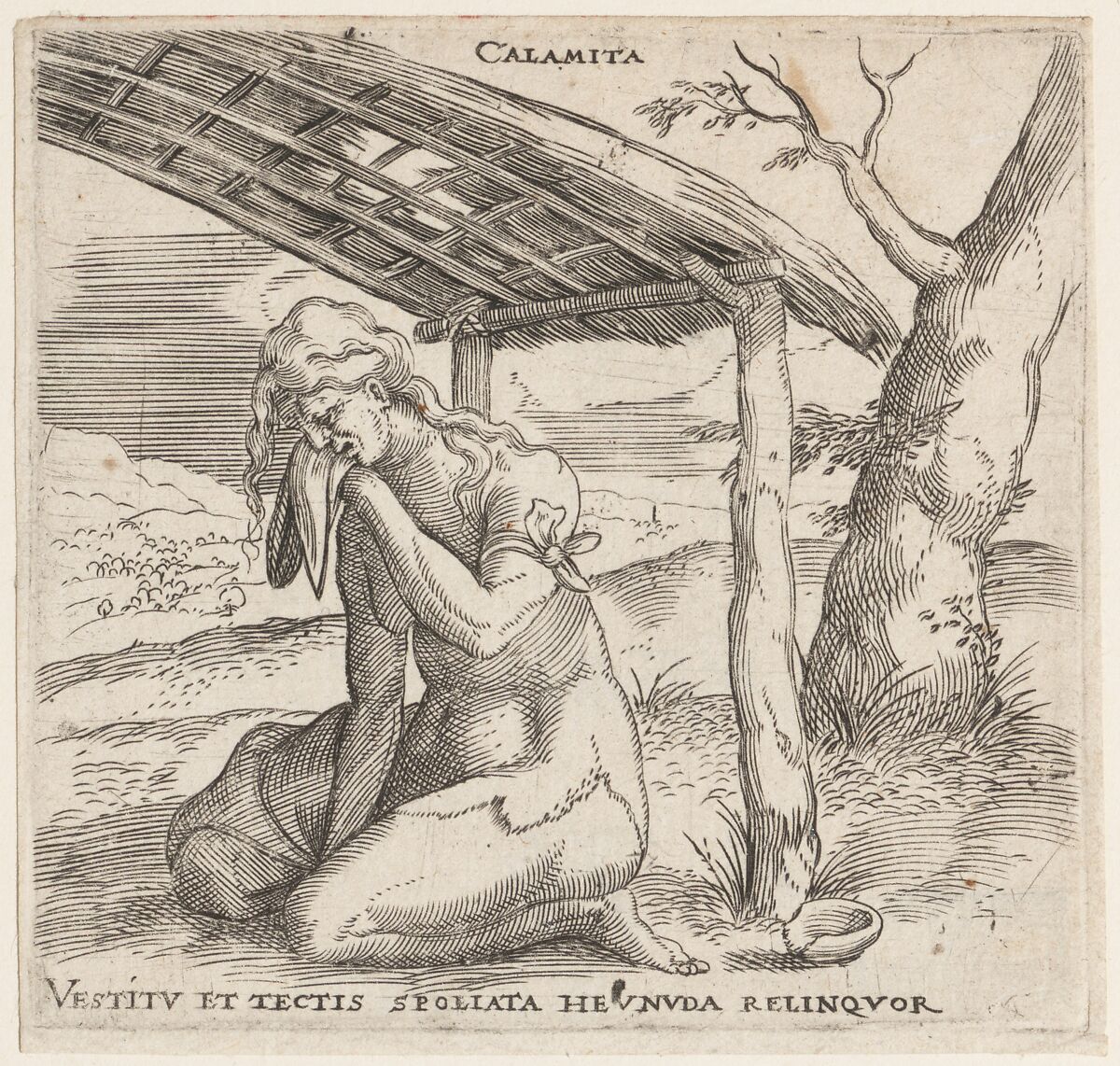 Calamity, Engraved by Enea Vico (Italian, Parma 1523–1567 Ferrara), Engraving 