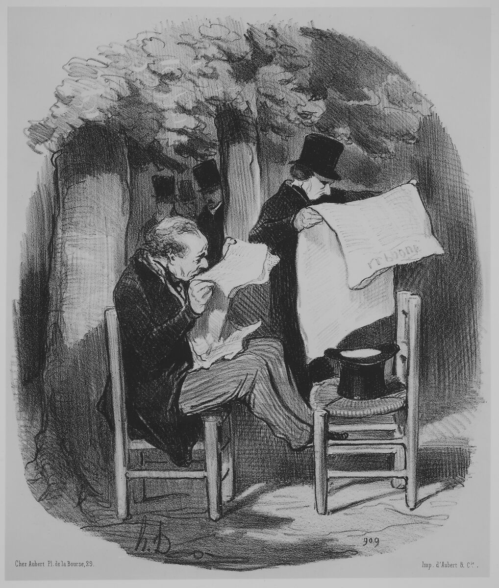 What the bourgeois calls a slight distraction,  from 'The good bourgeois,' published in "Le Charivari", Honoré Daumier (French, Marseilles 1808–1879 Valmondois), Lithograph on wove paper; second state of two (Delteil)