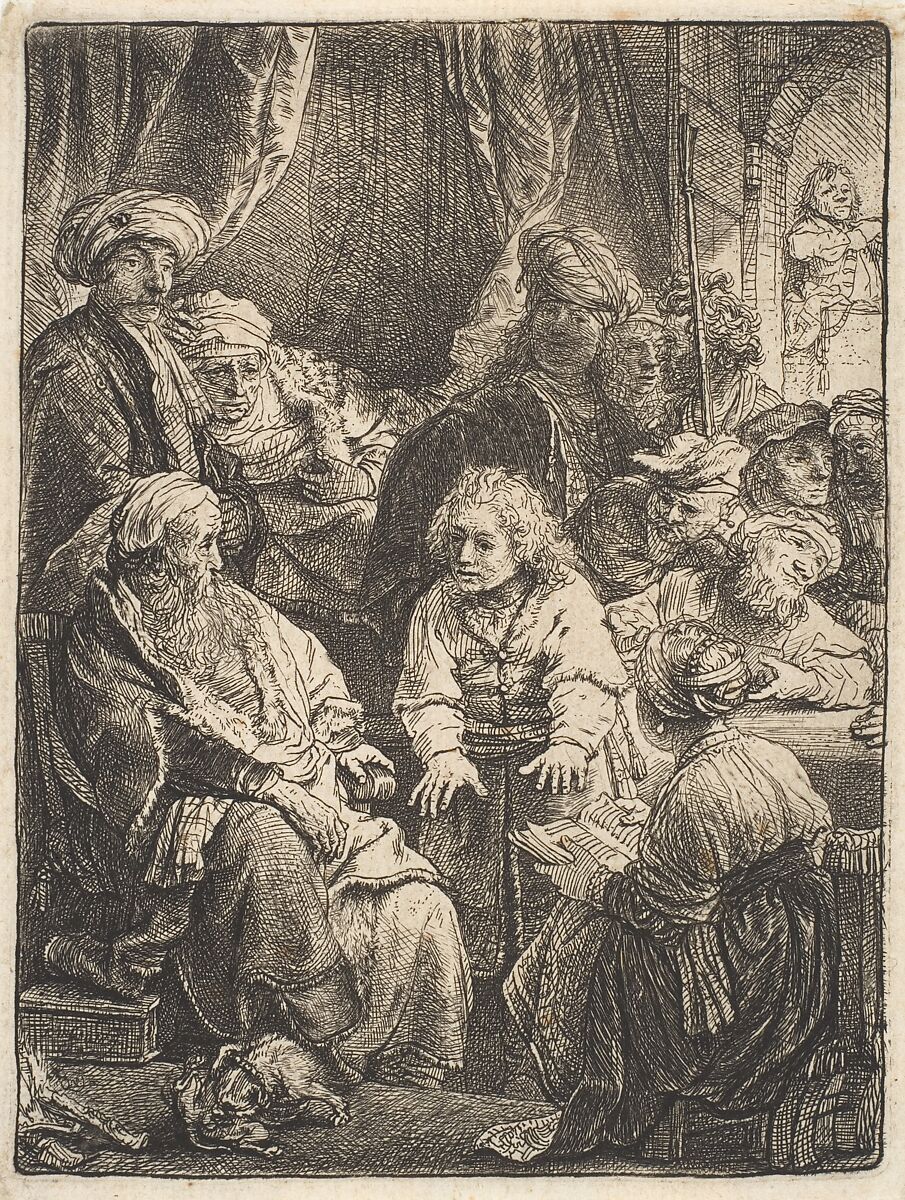 Joseph Telling His Dreams, Rembrandt (Rembrandt van Rijn) (Dutch, Leiden 1606–1669 Amsterdam), Etching; third state