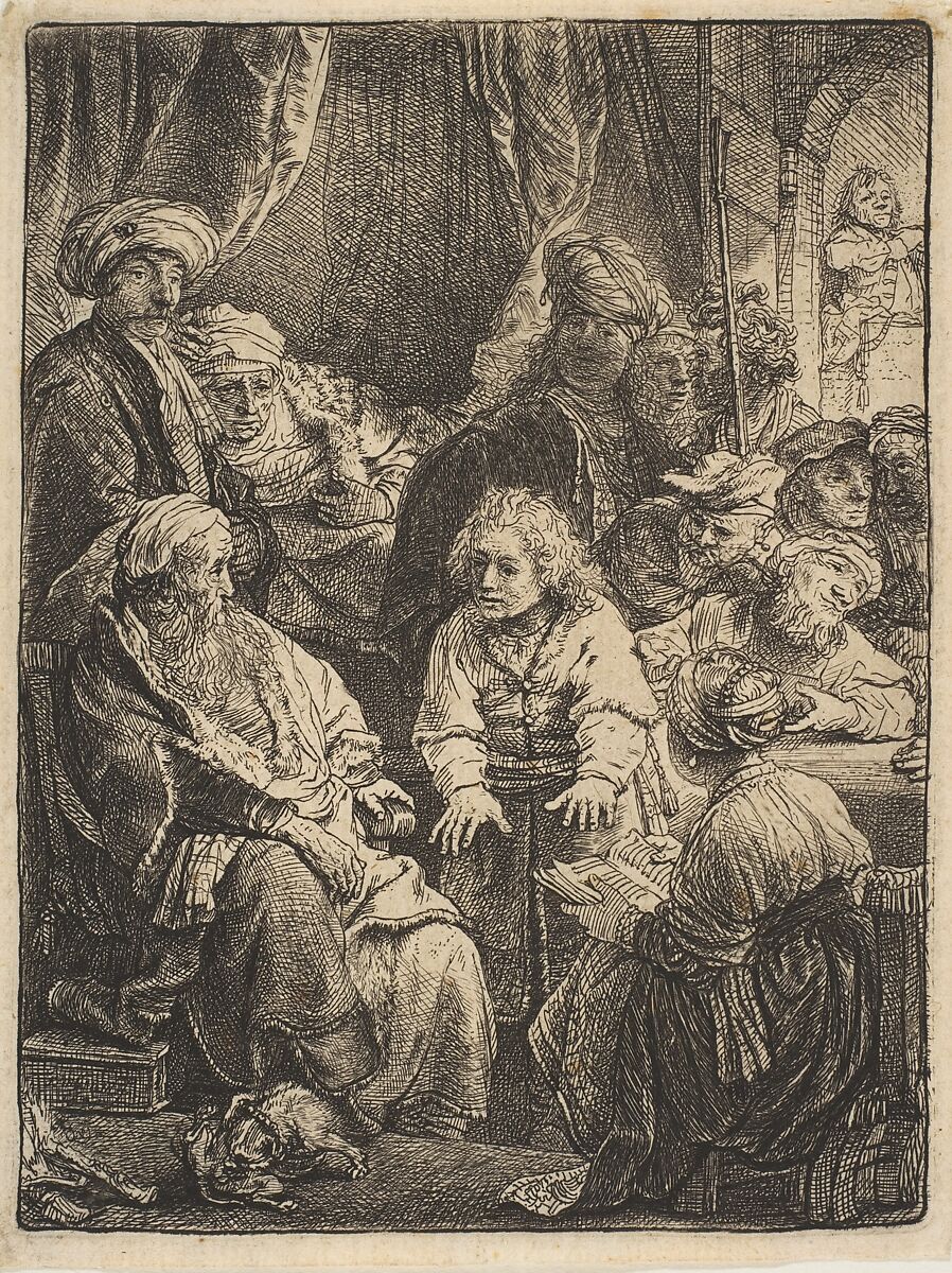 Joseph Telling His Dreams, Rembrandt (Rembrandt van Rijn) (Dutch, Leiden 1606–1669 Amsterdam), Etching; third state 