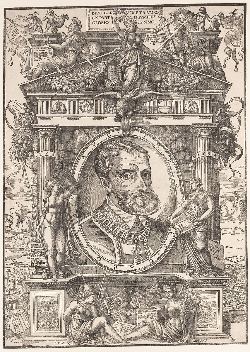 Emperor Charles V, Anonymous, Woodcut; reverse copy 