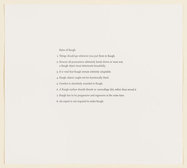 Rules of Raugh, Andrea Zittel (American, born Escondido, California, 1965), A portfolio of nine etchings and aquatints on chine collé