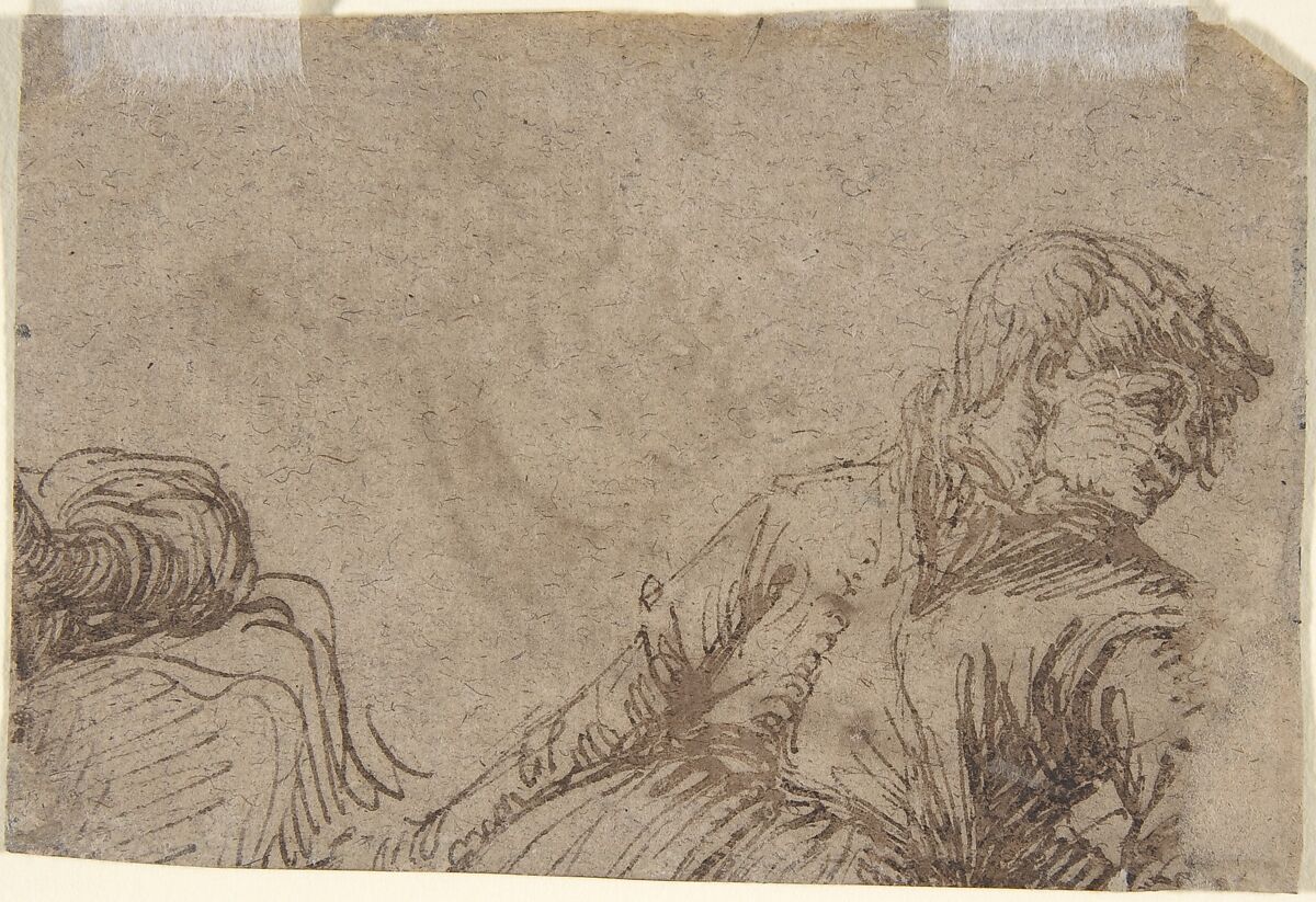 A Reclining Peasant (recto); Study of a Young Man (verso), Jacques de Gheyn II (Netherlandish, Antwerp 1565–1629 The Hague), Pen and brown ink