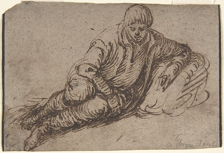 A Reclining Peasant (recto); Study of a Young Man (verso)
