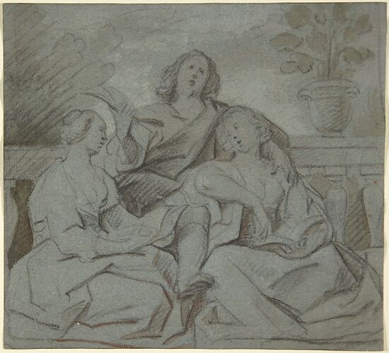 A Youth and Two Girls Singing