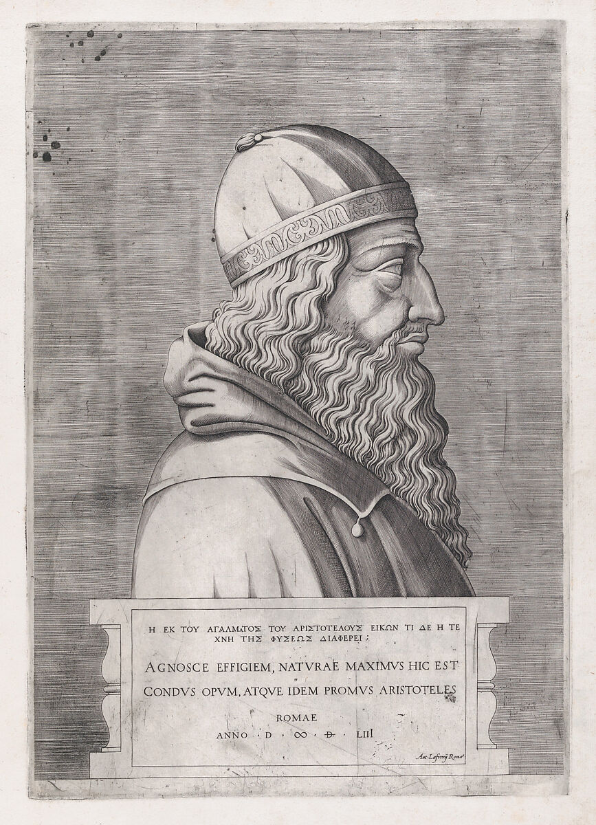 Speculum Romanae Magnificentiae: Aristotle, Anonymous, Italian, mid-16th century, Engraving 