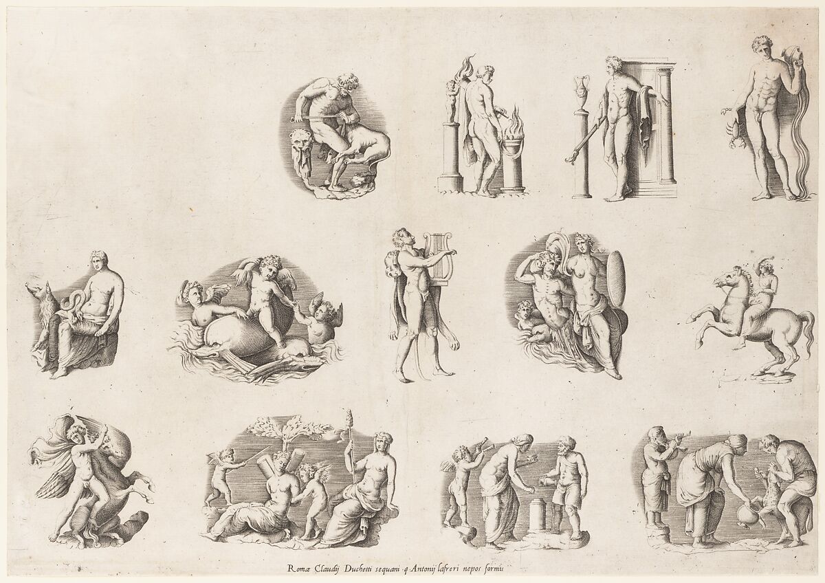 Subjects after Antique Cameos and Gems, from "Speculum Romanae Magnificentiae", Anonymous, Italian, 16th century, Engraving; state ii