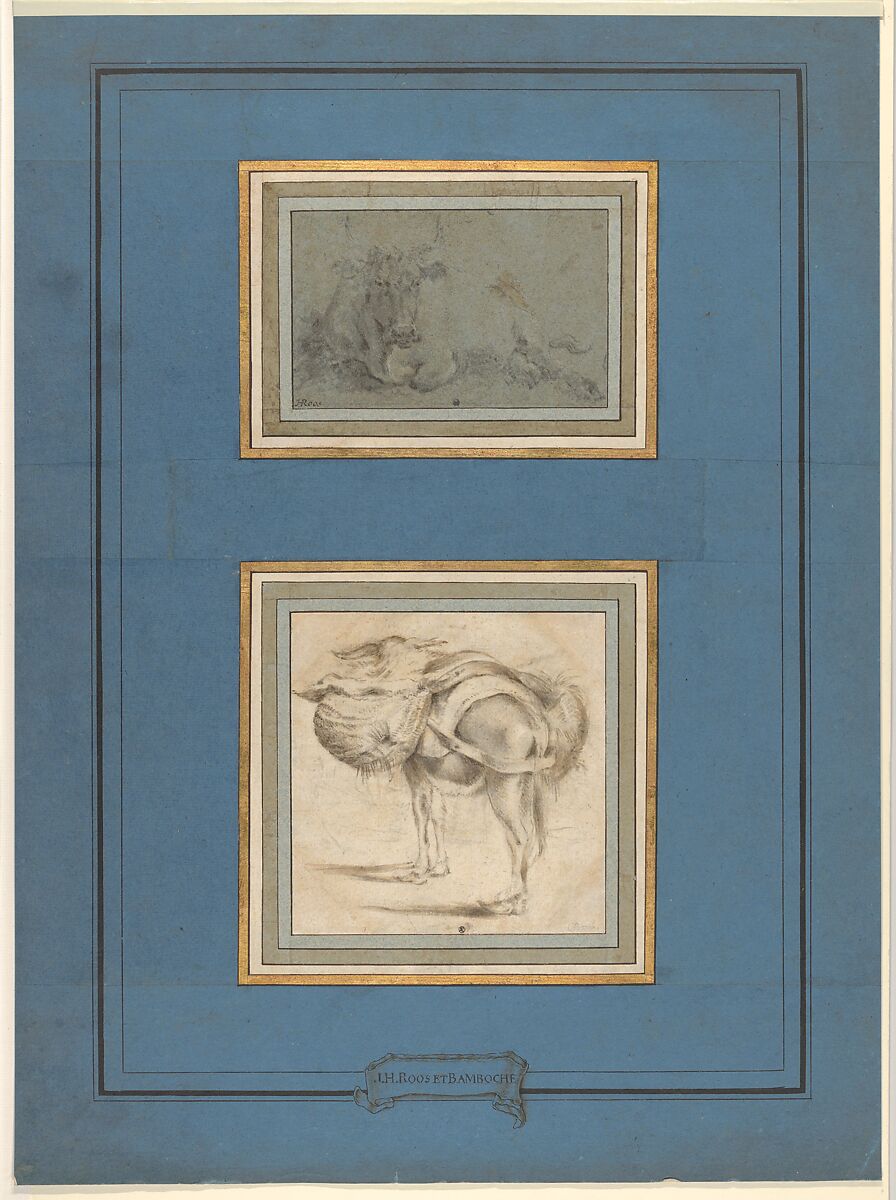 Study of a Donkey, Attributed to Pieter Jacobsz. van Laer (Dutch, Haarlem ca. 1592/95–1642 (?) Haarlem), Graphite, pen and brown ink and brush and gray ink on cream paper