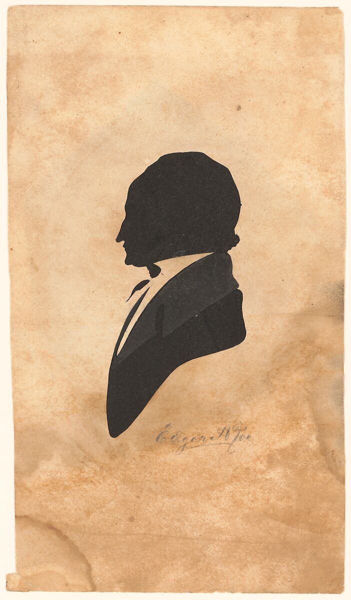 Edgar Allan Poe, Anonymous, American, 19th century, Cut paper and silk 