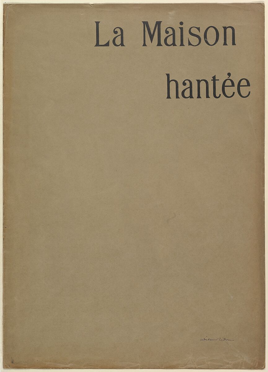 Brown Paper Cover (wrapper) for the series, The Haunted House (La Maison Hantée), Odilon Redon (French, Bordeaux 1840–1916 Paris) 