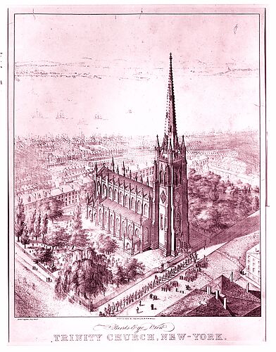 Bird's Eye View of Trinity Church, New York