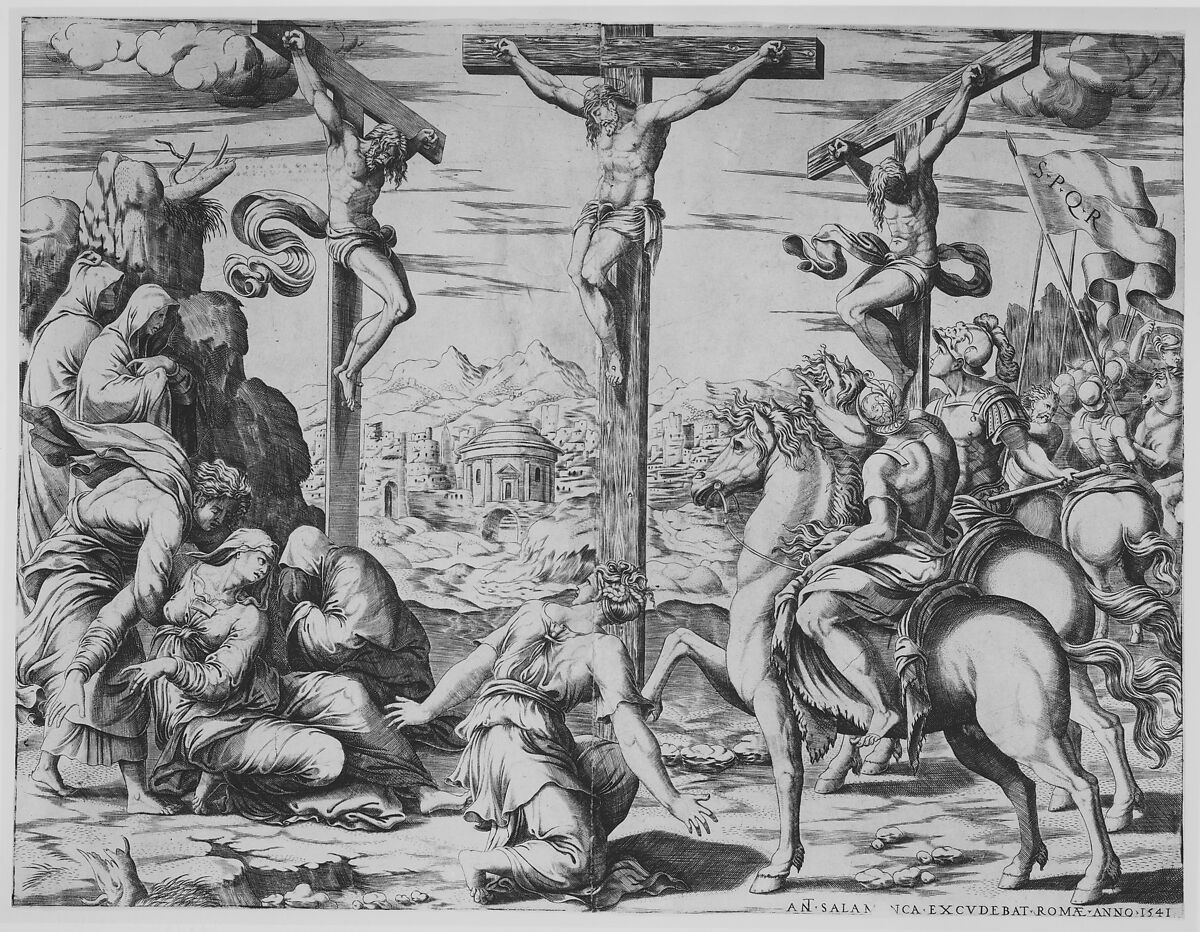Crucifixion, Anonymous, Italian, 16th century, Engraving 