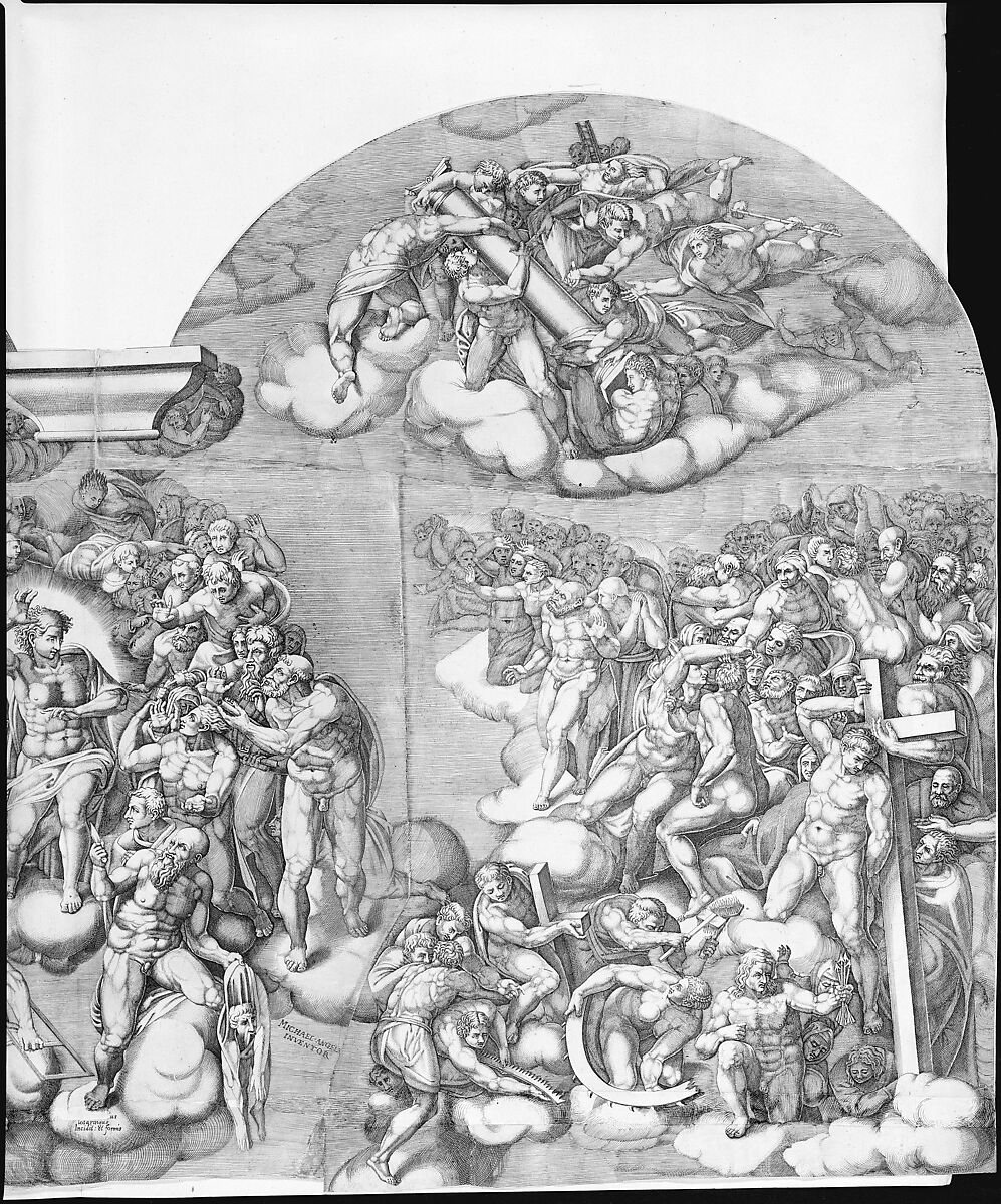 Michelangelo's Last Judgment, Engraved by Nicolas Beatrizet (French, Lunéville 1515–ca. 1566 Rome (?)), Engraving 