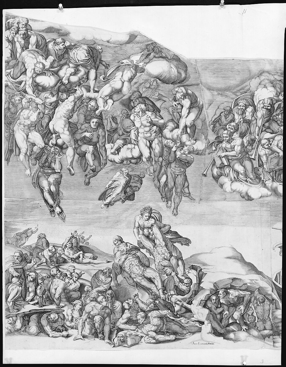 Michelangelo's Last Judgment, Engraved by Nicolas Beatrizet (French, Lunéville 1515–ca. 1566 Rome (?)), Engraving