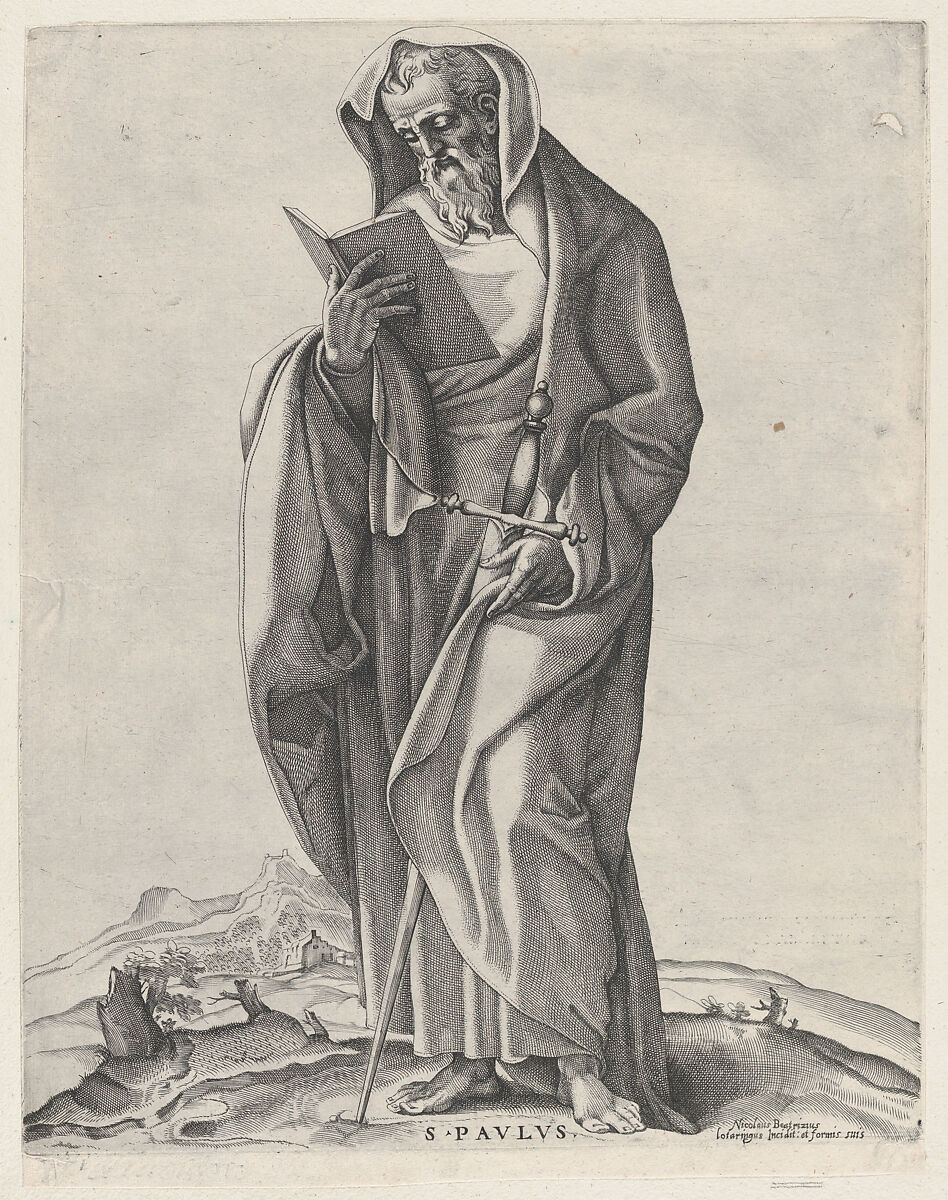 An Old Man (Saint Paul), Nicolas Beatrizet (French, Lunéville 1515–ca. 1566 Rome (?)), Engraving; second state of two 