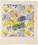 Fabric Design, abstract pattern with flower shapes