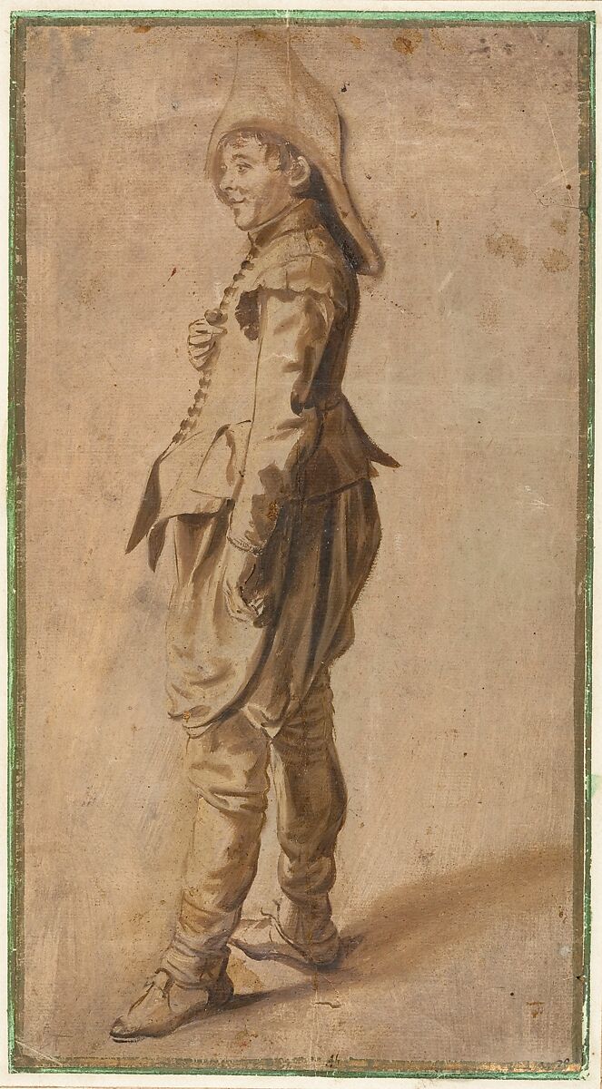 Study of a Standing Youth in a Hat, Dirck Hals (Dutch, Haarlem 1591–1656 Haarlem), Oil on paper