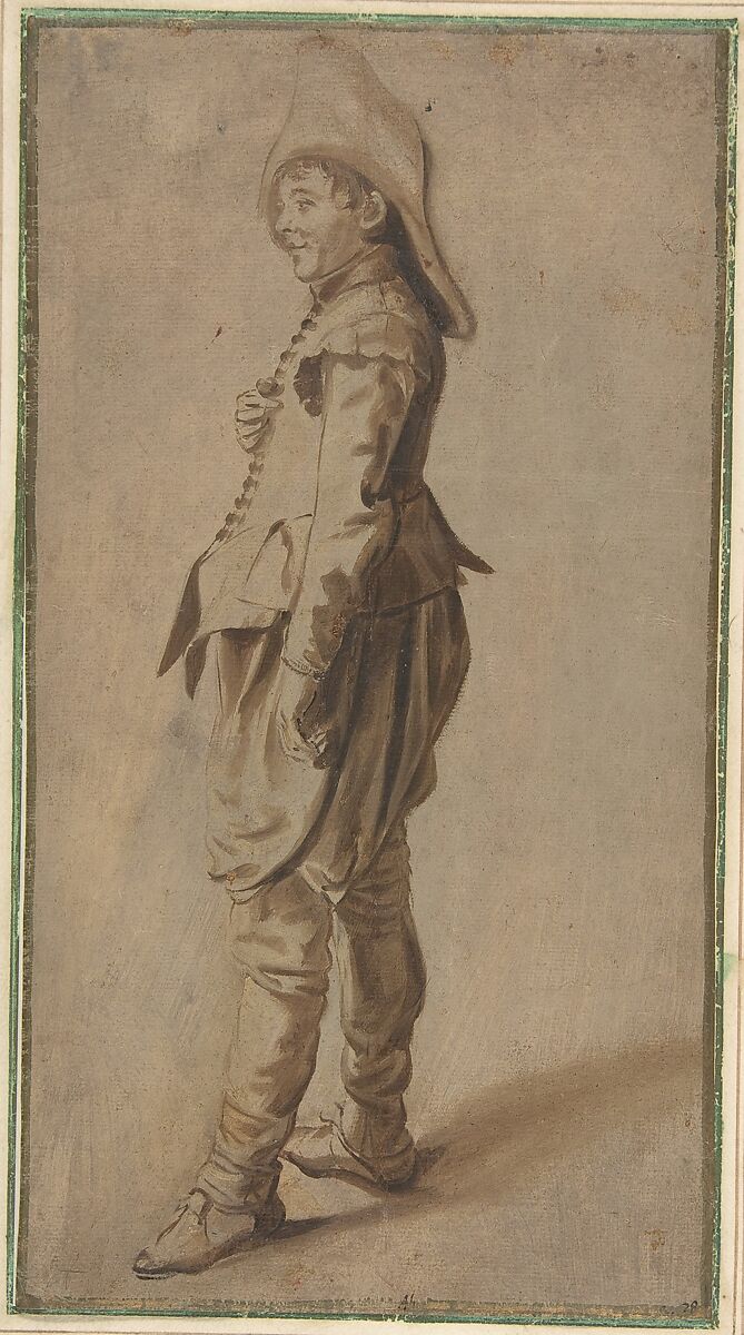 Study of a Standing Youth in a Hat, Dirck Hals (Dutch, Haarlem 1591–1656 Haarlem), Oil on paper 
