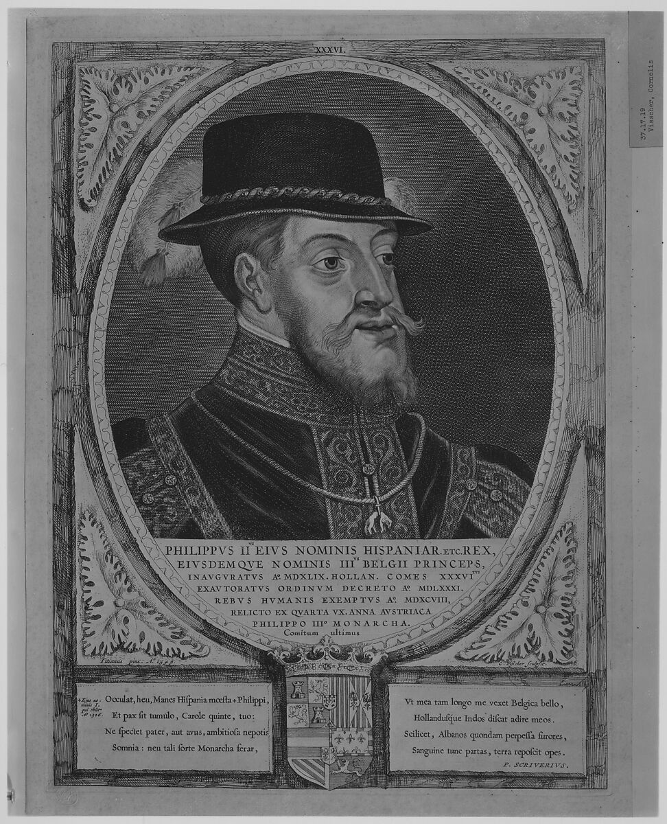 Philip II, King of Spain, from the series Counts and Countesses of Holland, Zeeland, and West-Frisia, Pieter Soutman (Dutch, Haarlem, ca. 1580–1657 Haarlem), Engraving and etching; second state of three 