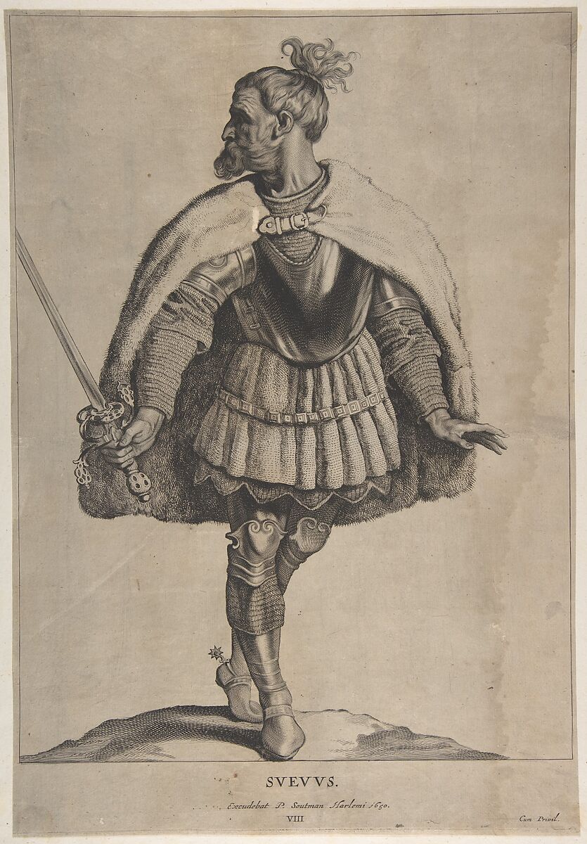 Svevus, from the series Peplus, sive Gothorum, Heruolorum..., Pieter Soutman (Dutch, Haarlem, ca. 1580–1657 Haarlem), Engraving and etching 