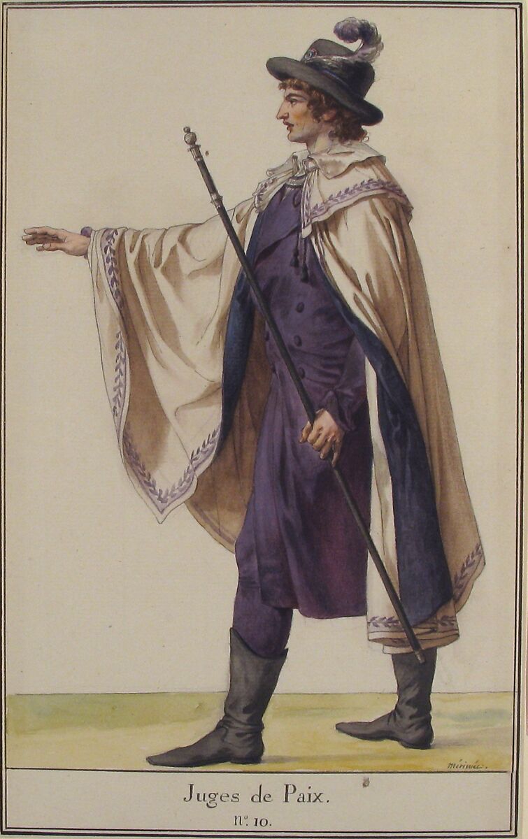 A Justice of the Peace, Jean François Léonor Mérimée (French, Broglie 1757–1836 Paris), Pen and gray ink with watercolor, over a black chalk underdrawing