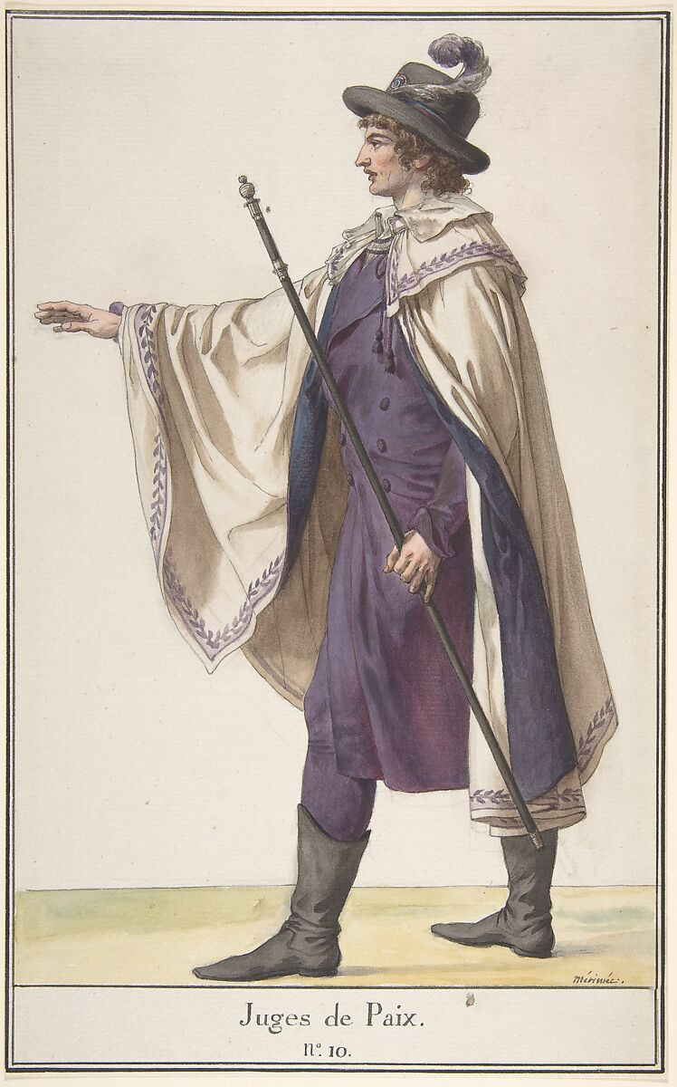 A Justice of the Peace, Jean François Léonor Mérimée (French, Broglie 1757–1836 Paris), Pen and gray ink with watercolor, over a black chalk underdrawing 