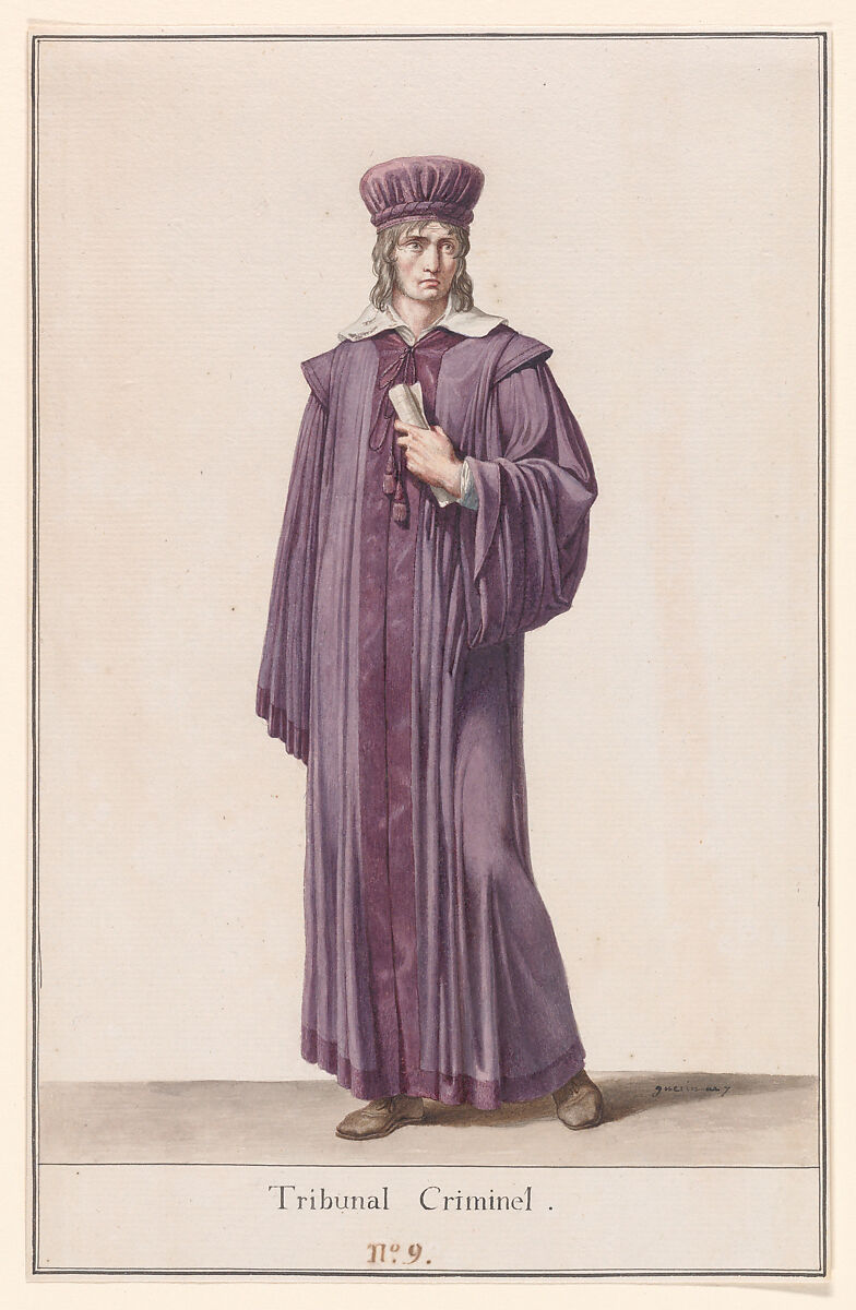 A Judge of the Criminal Court, Pierre Narcisse Guérin (French, Paris 1774–1833 Rome), Pen and gray ink with watercolor, over traces of graphite