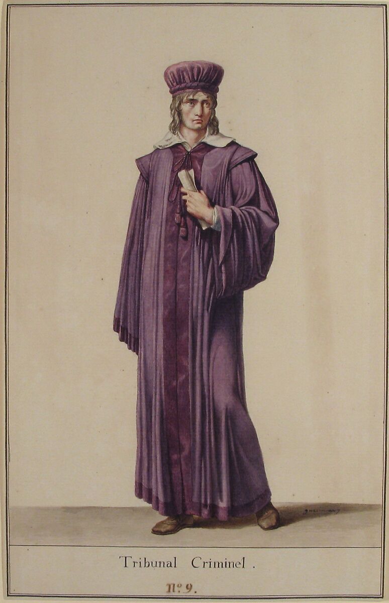 A Judge of the Criminal Court, Pierre Narcisse Guérin (French, Paris 1774–1833 Rome), Pen and gray ink with watercolor, over traces of graphite