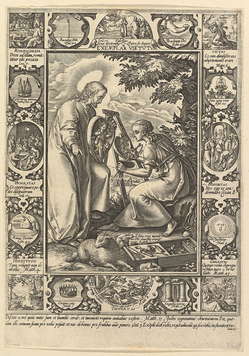 Exemplar Virtutum, from "Allegorical Scenes from the Life of Christ", Hendrick Goltzius (Netherlandish, Mühlbracht 1558–1617 Haarlem), Engraving 