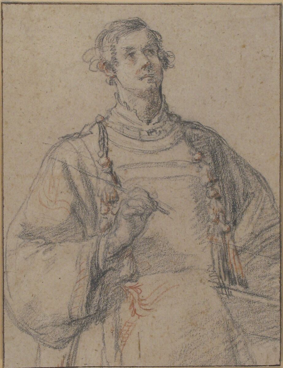Deacon Saint (Stephen or Lawrence), Jacopo Confortini (Italian, Florence 1602–1672 Florence), Red and black chalk