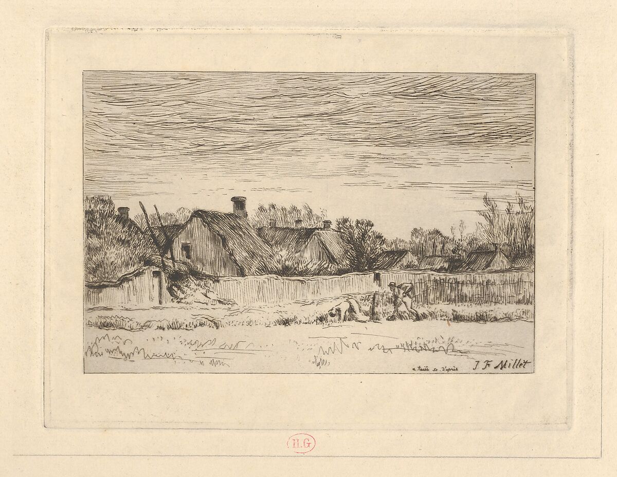 Landscape, After Jean-François Millet (French, Gruchy 1814–1875 Barbizon), Etching 