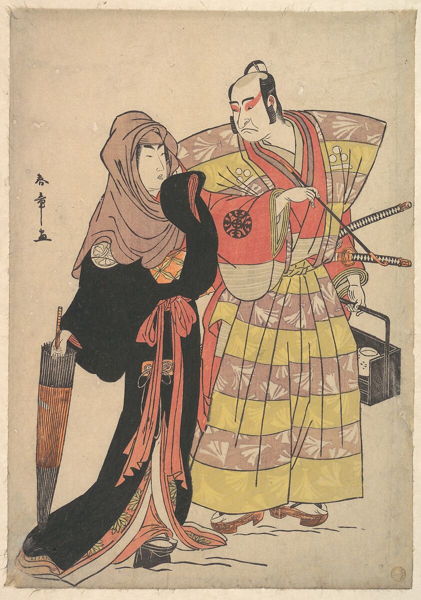 Scene from a Drama, Katsukawa Shunshō　勝川春章 (Japanese, 1726–1792), Woodblock print (nishiki-e); ink and color on paper, Japan 