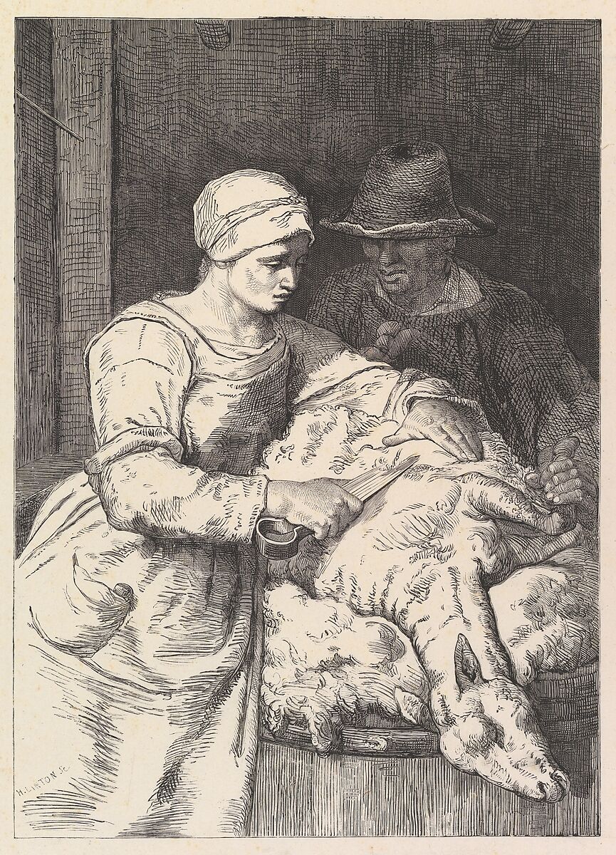 The Sheepshearer, Henry Linton (British, London 1815–1899 Kingston-upon-Thames), Woodcut 