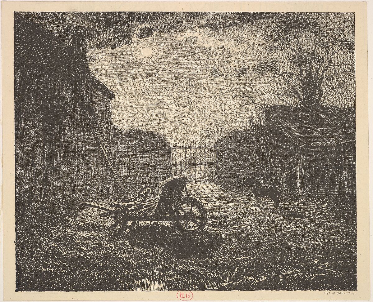 Moonlight, After Jean-François Millet (French, Gruchy 1814–1875 Barbizon), Woodcut 