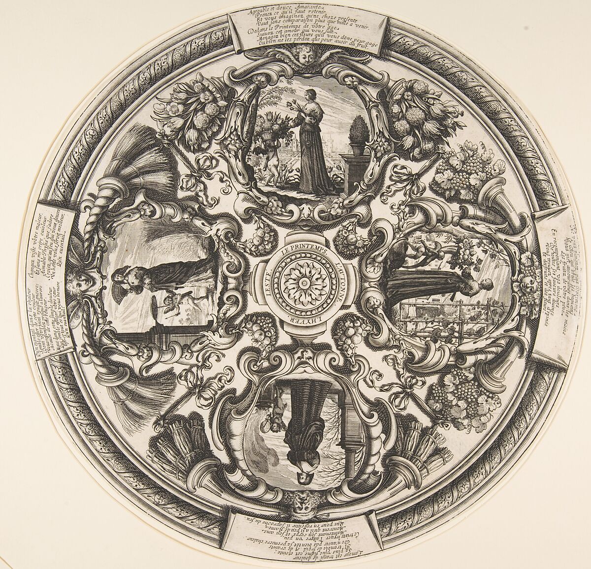 The Four Seasons, Abraham Bosse (French, Tours 1602/04–1676 Paris), Etching and engraving 