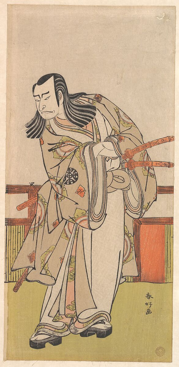 The Actor Nakamura Nakazo as a Daimyo, Katsukawa Shunkō (Japanese, 1743–1812), Woodblock print; ink and color on paper, Japan 
