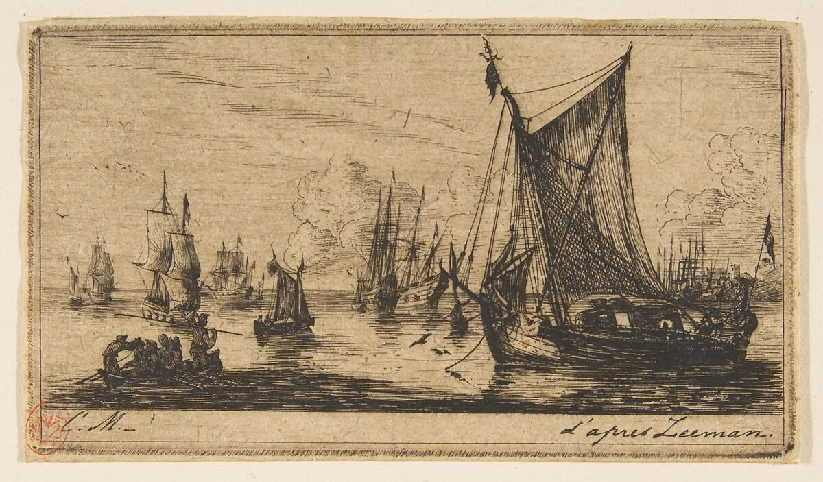 South Sea Fishers, Charles Meryon (French, 1821–1868), Etching on wove paper; first of two states 