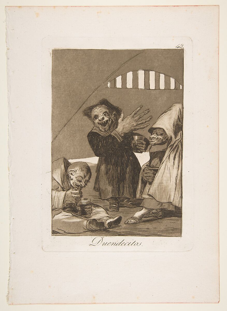 Plate 49  from "Los Caprichos": Hobgoblins (Duendecitos), Goya (Francisco de Goya y Lucientes) (Spanish, Fuendetodos 1746–1828 Bordeaux), Etching, burnished aquatint 