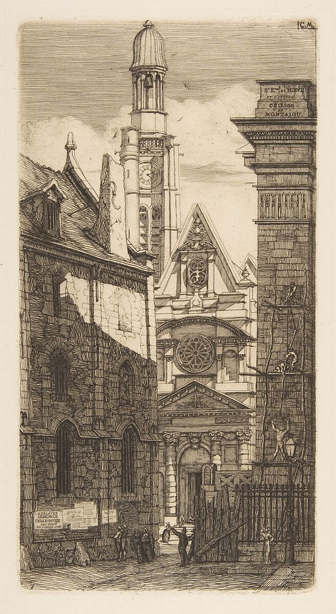 The Church of St. Etienne-du-Mont, Paris, Charles Meryon (French, 1821–1868), Etching and drypoint on laid paper; eighth (final) state 