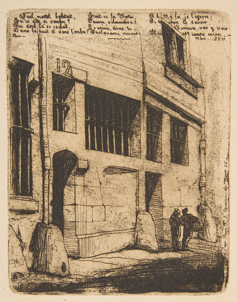 Rue des Mauvais Garçons, Paris, Charles Meryon (French, 1821–1868), Etching on heavy wove paper; third (final) state 