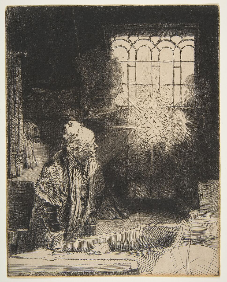 Faust, Rembrandt (Rembrandt van Rijn) (Dutch, Leiden 1606–1669 Amsterdam), Etching; first of seven states 